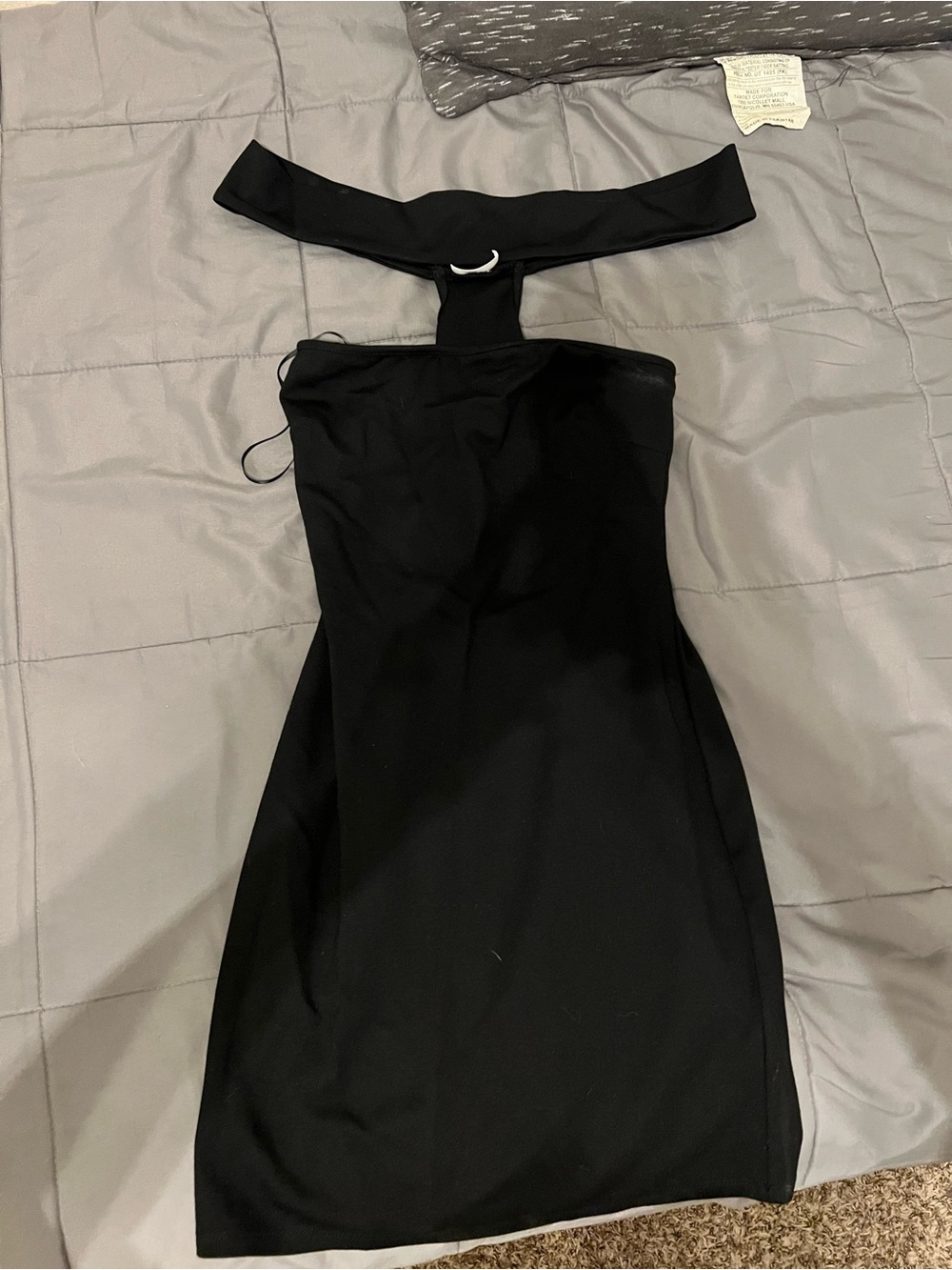 Black Strapless Neckband Bodycon Dress